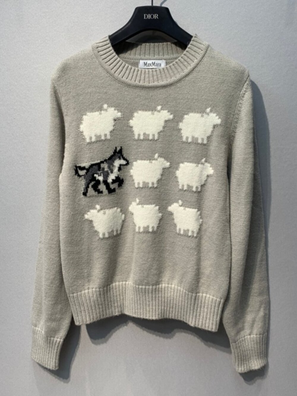 MaxMara Grey Wolf Sheep Knit Sweater